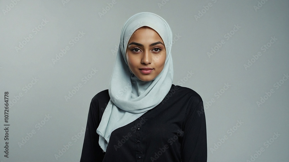 Confident Hijabi Woman in Modern Fashion