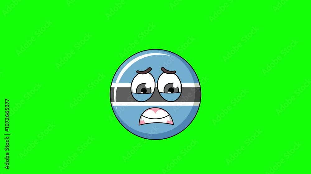botswana cartoon with a face screaming in fear, emoji emoticon animation