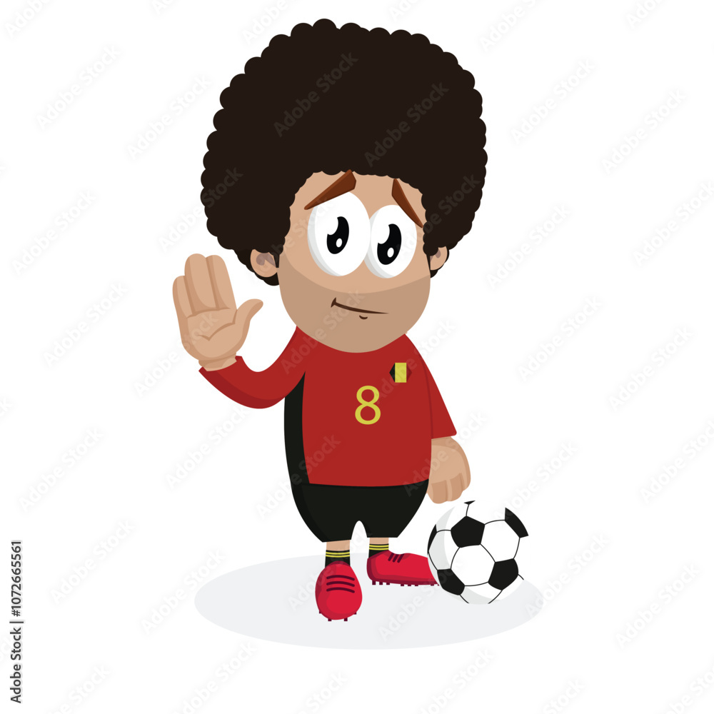 man football wearing red Logo mascot goodbye pose man football wearing red Logo mascot goodbye pose