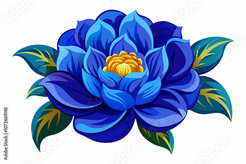 Blue flower vector art illustration  photo