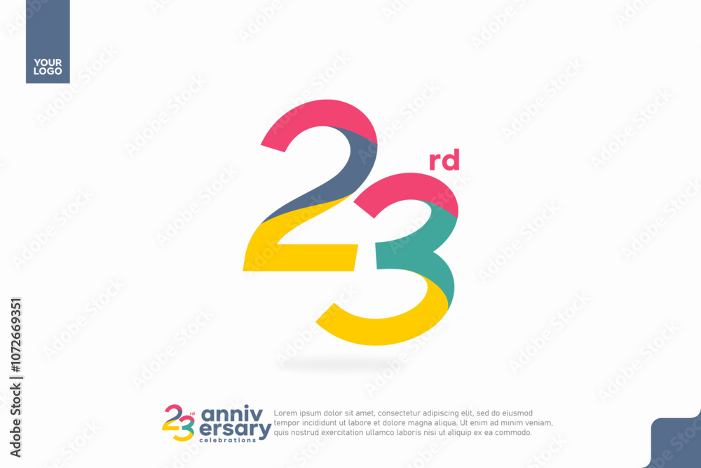 Number 23 logo icon design, 23rd birthday logo number, anniversary 23 Number 23 logo icon design, 23rd birthday logo number, anniversary 23