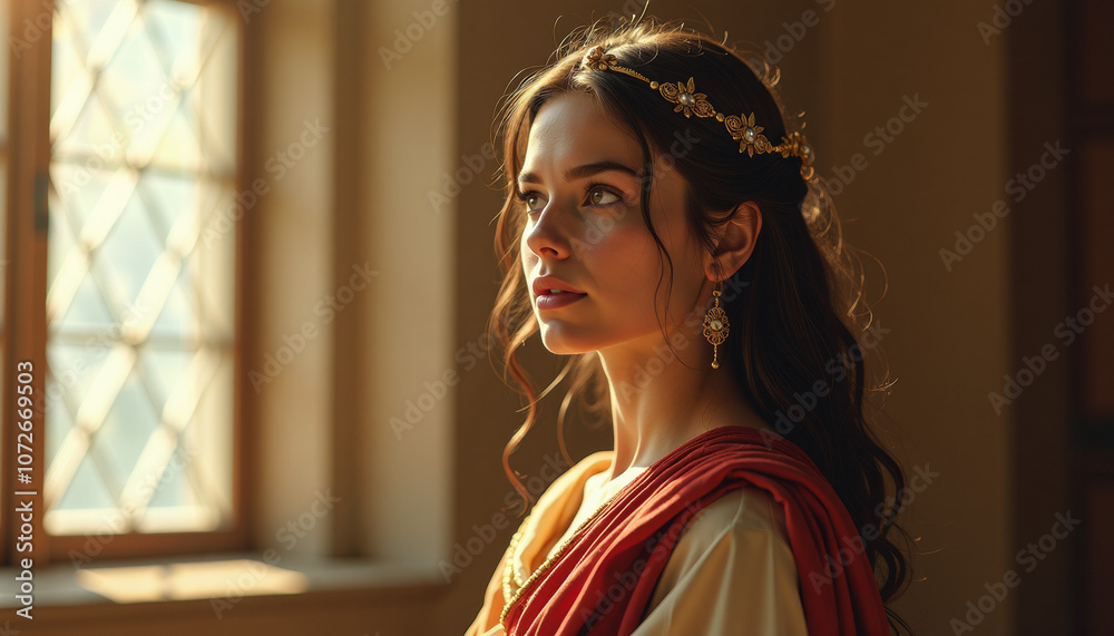 Elegant Woman in Historical Dress Elegant Woman in Historical Dress