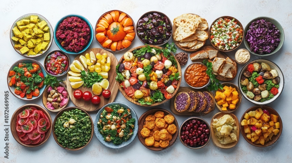 Fototapeta premium Assortment of Colorful and Delicious Dishes