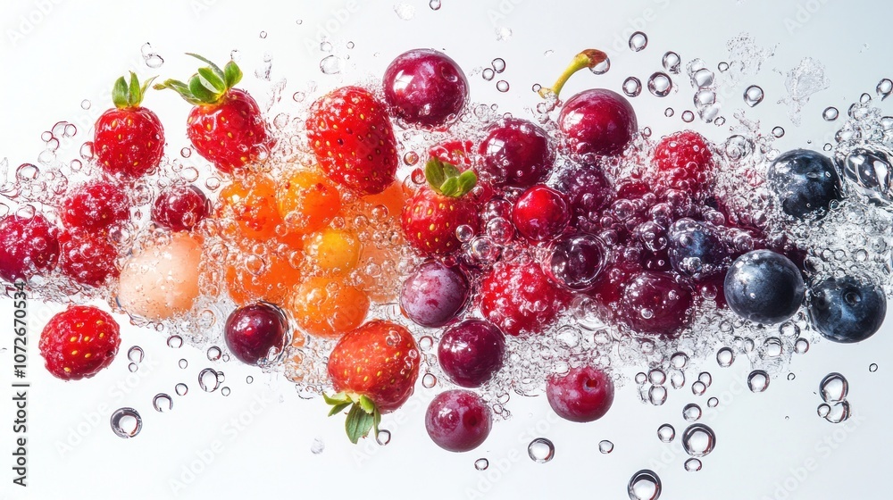 Vibrant Berries Splashing in Water Vibrant Berries Splashing in Water