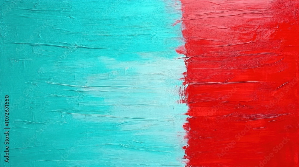 Vibrant Abstract Expression of Cherry Red Contrasting With Teal Green for Bold Artistic Statements Vibrant Abstract Expression of Cherry Red Contrasting With Teal Green for Bold Artistic Statements