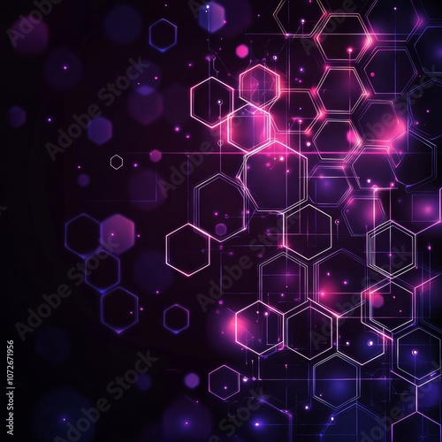 Purple gradient gradient hexagonal pattern with subtle lighting effects.