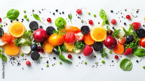 Vibrant Fruit and Vegetable Arrangement