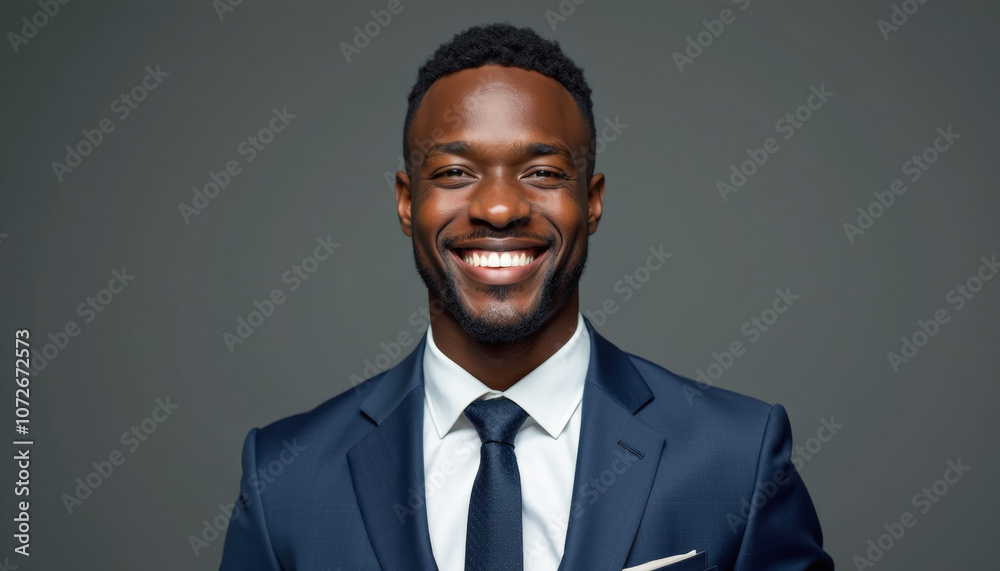 Smiling Business Professional in Dark Suit Smiling Business Professional in Dark Suit