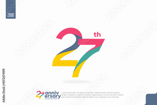 Number 27 logo icon design, 27th birthday logo number, anniversary 27 photo