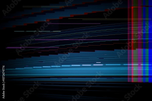 Glitchy Abstract Background with Distorted Lines and Digital Noise.generative AI 