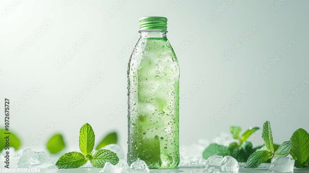 Refreshing Mint Beverage with Ice Refreshing Mint Beverage with Ice