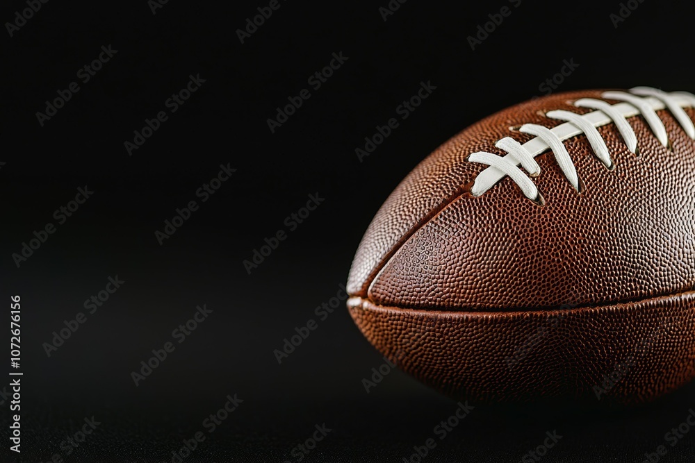A football is shown on a black background A football is shown on a black background