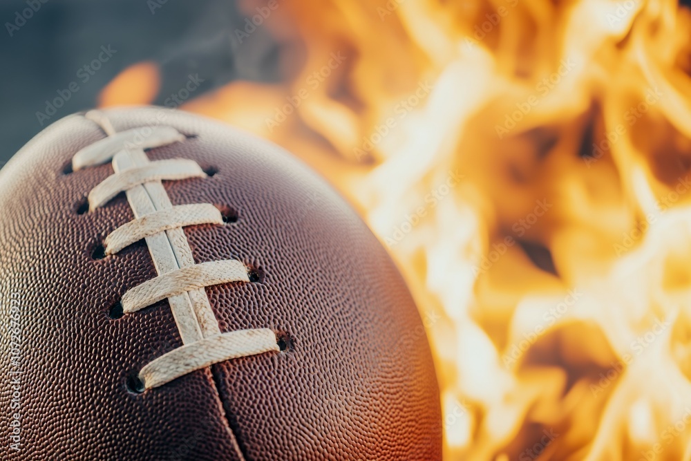 A football is on fire A football is on fire