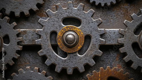Gears interlock seamlessly, embodying the essence of teamwork and collaborative effort in a mechanical environment