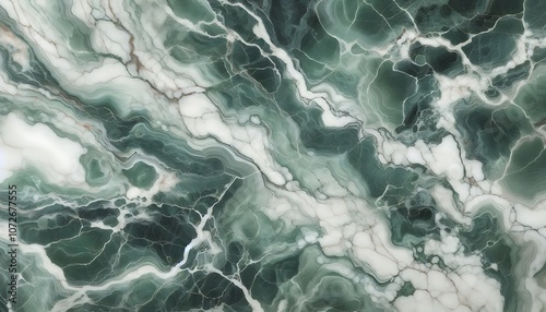 Green and White Marble Veins 
