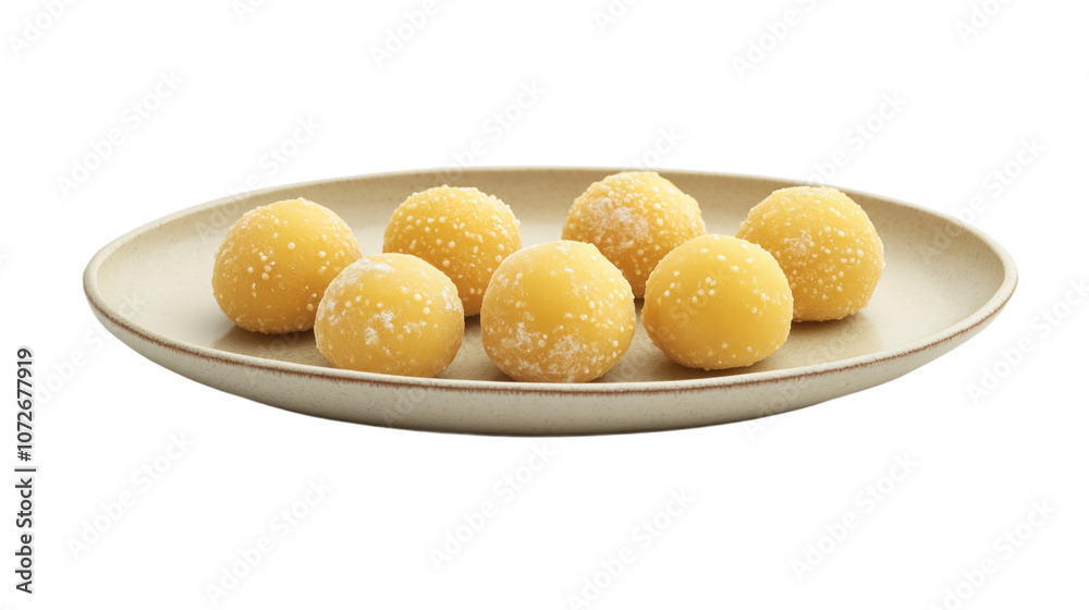 Sweet yellow laddu balls arranged on oval plate. Traditional Indian dessert, perfect for celebrations and festivals. Delicious, sugary treats enjoyed in India, known for their rich flavor and texture. Sweet yellow laddu balls arranged on oval plate. Traditional Indian dessert, perfect for celebrations and festivals. Delicious, sugary treats enjoyed in India, known for their rich flavor and texture.