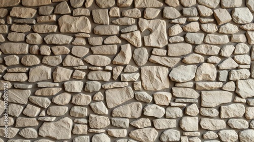 Textured stone wall with dark and light stones arranged in natural pattern, stone, texture