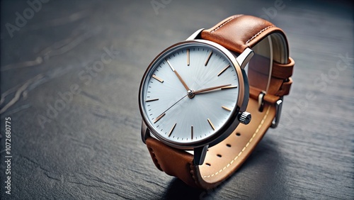 Wallpaper Mural Stylish mens watch with leather strap and minimalist design, wristwatch, timepiece, accessory, luxury, fashion, elegant, masculine Torontodigital.ca