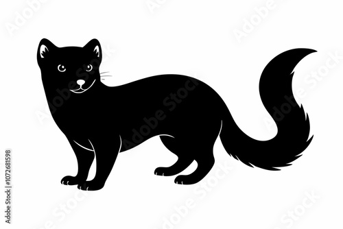 American marten and svg file,pine marten silhouette vector illustration,Weasel silhouette vector illustration on white background.