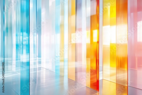 Colorful Interplay of Light Through Translucent Acrylic in a Dynamic Geometric Design