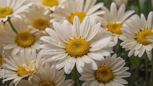 Close-Up of White Daisies with Yellow Centers