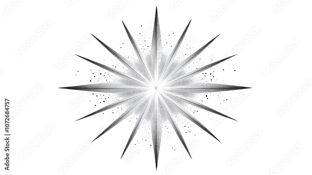 Detailed starburst with symmetrical points on a transparent background Detailed starburst with symmetrical points on a transparent background