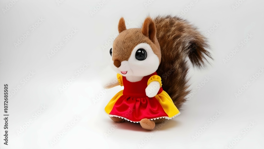 Fototapeta premium adorable squirrel in colorful dress isolated for greeting cards and design projects