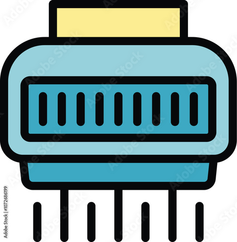 Air conditioner blowing cold air, icon vector outline illustration