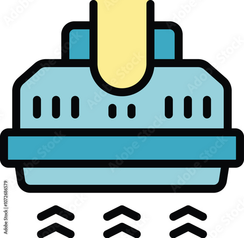 Illustration of a steel making machine pouring molten metal, representing industrial manufacturing processes