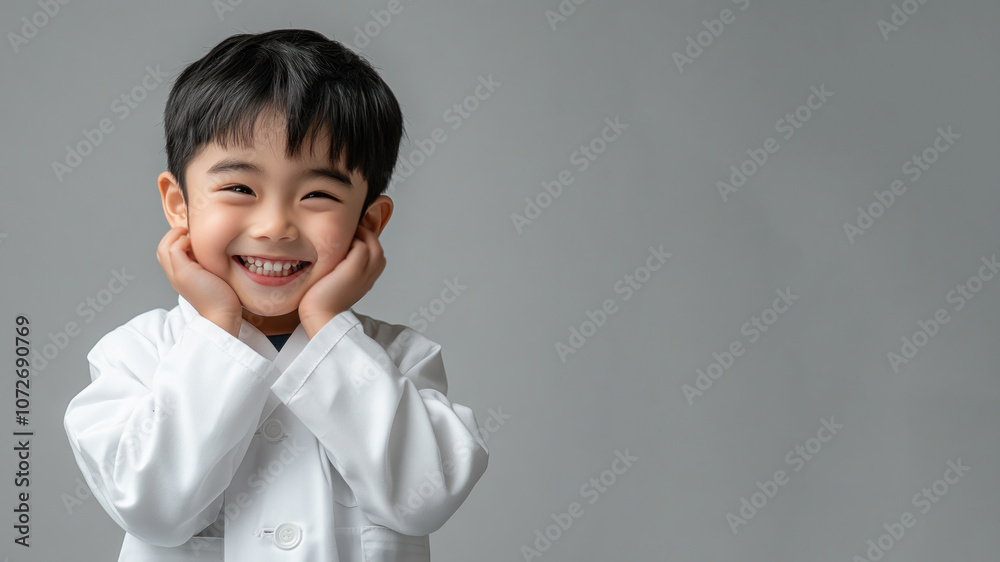 Chinese little boy smiling excited wearing doctor lab coat image ideals Chinese little boy smiling excited wearing doctor lab coat image ideals