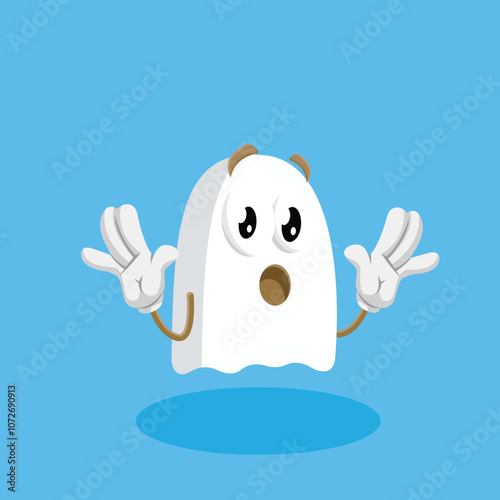 Ghost Logo mascot surprise pose