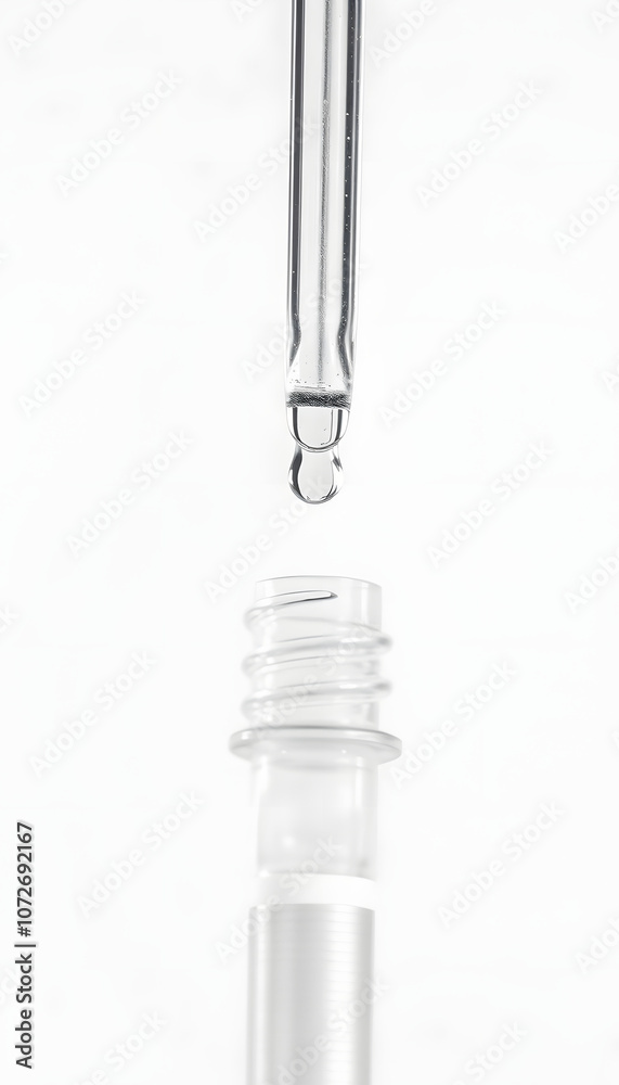 Cosmetic pipette with a drop close up, isolated on white background isolated with white highlights, png Cosmetic pipette with a drop close up, isolated on white background isolated with white highlights, png