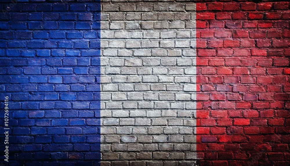 フランスの国旗がペイントされたレンガの壁。(Brick wall painted with the France flag.)
フランスの国旗がペイントされたレンガの壁。(Brick wall painted with the France flag.)