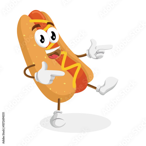 Hotdog Logo Mascot Hi pose photo