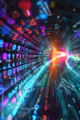 Abstract Representation of MD5 Hash Algorithm and Data Encryption - A Dark Thematic Concept photo