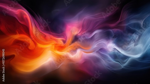 Wallpaper Mural Abstract colorful swirling smoke with red, orange, purple, and blue hues on dark background. Torontodigital.ca