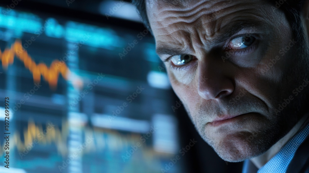Intense Analyst Concentrating on Data Insights Intense Analyst Concentrating on Data Insights