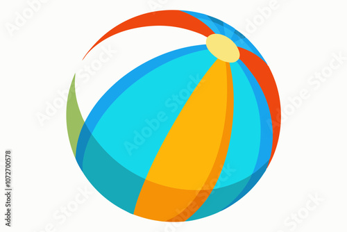  Bright beach ball, isolated on white background, vector illustration photo