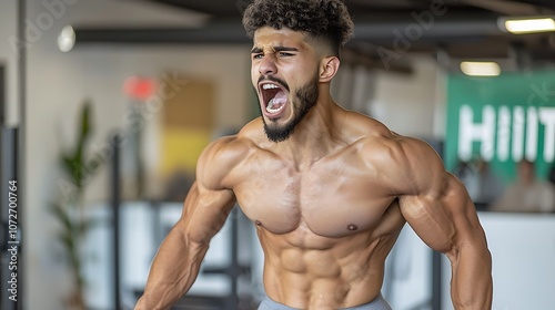 Bodybuilder incorporating high intensity interval training (HIIT) into their workout routine