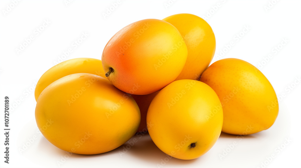Fresh Ripe Mangoes Isolated on White Fresh Ripe Mangoes Isolated on White