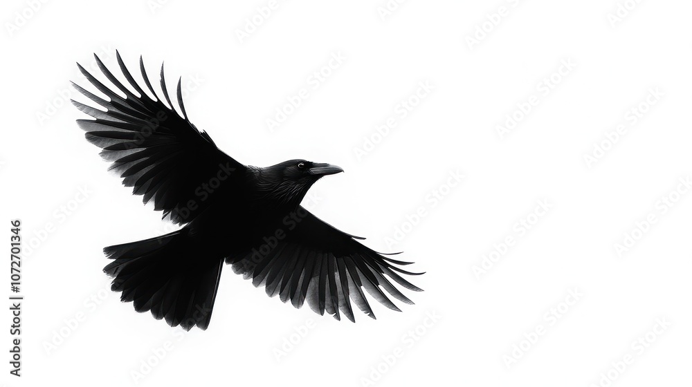 Obraz premium Black Raven in Flight