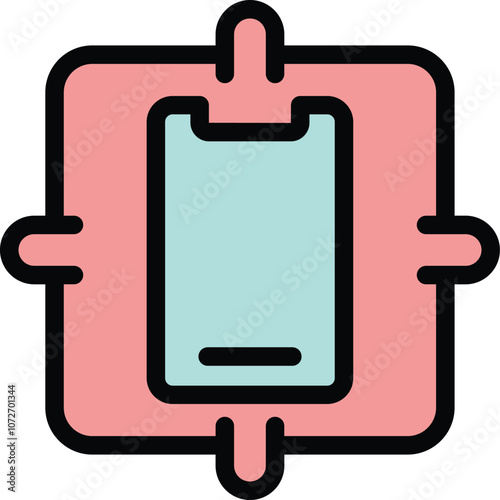 Smartphone is being held securely by a phone grip, ensuring stability and preventing accidental drops