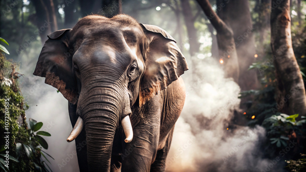 Fototapeta premium elephant in the zoo. elephant, animal, mammal, trunk, wildlife, zoo, big, wild, nature, safari, tusk, large, pachyderm, baby, grey, isolated, ivory, ears, tusks, elephants, huge, eating, head