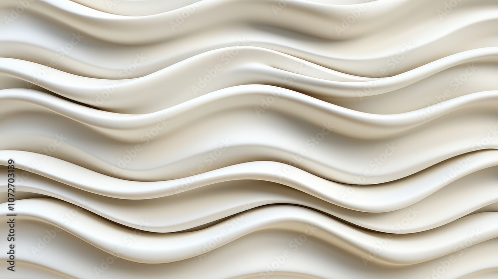 Obraz premium Abstract White Wave Pattern Background Texture 3D Render