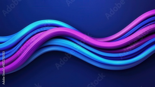Abstract Blue and Purple Wavy Lines   Modern Futuristic Background