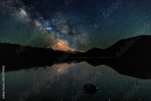 Milky Way over Lost Lake & Mt Hood