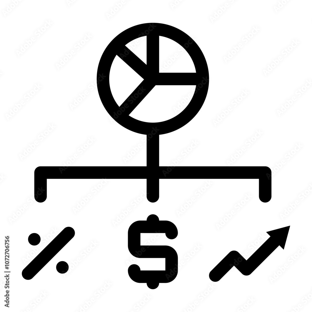 Pie statistics chart icon. Analysis, financial data, economic growth, business. Vector illustration