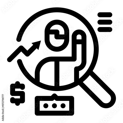 Ideal client icon. Search for opportunities, business. Vector illustration