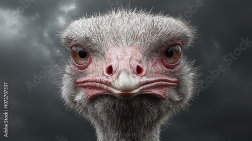 Ostrich Head Close Up Portrait   Bird  Animal  Wildlife  Nature  Feathered  Eye  Beak  Fac photo