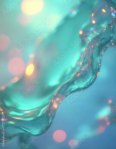 3D fluid abstract metallic holographic colored shape